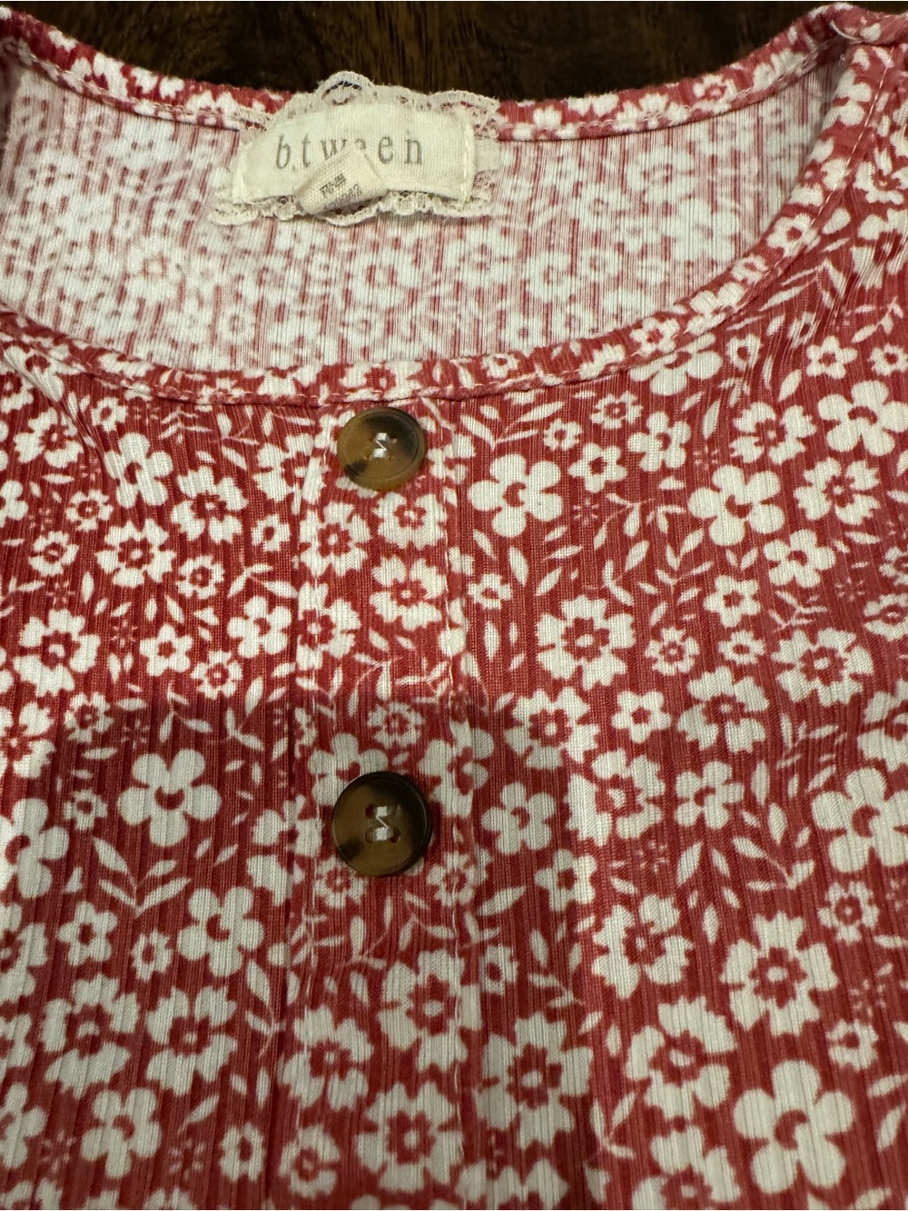 Btween Girls Size 5 Red Floral Button Front Tiered Dress - Picture 5 of 6